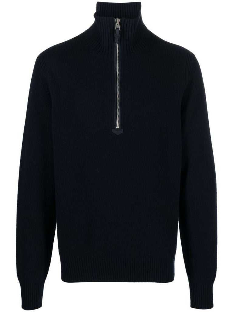 Blue Half-zip Sweater