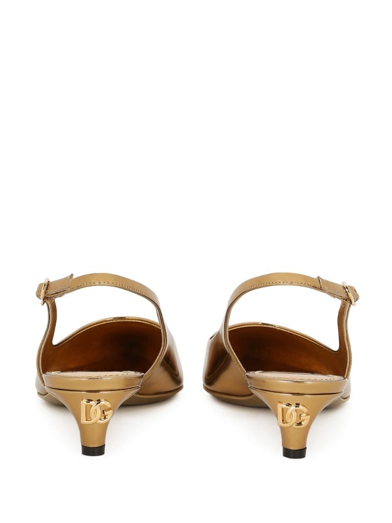 Gold-tone Lollo 30 Leather Pumps