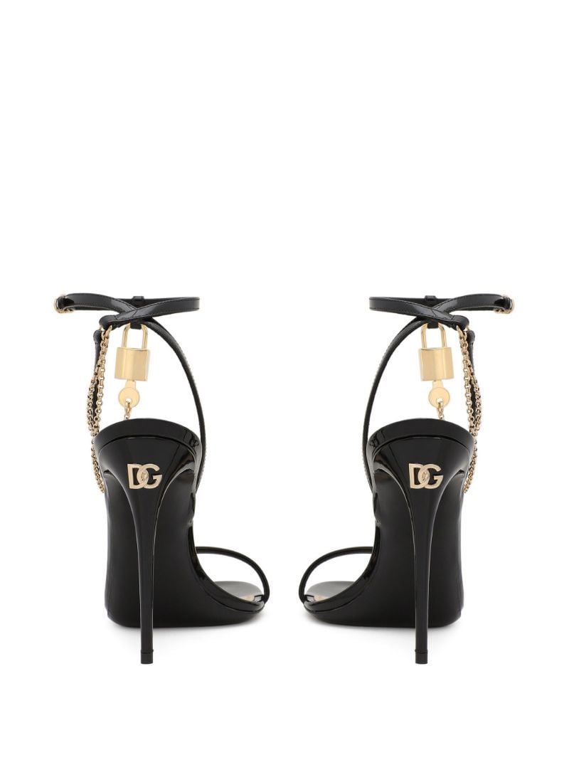Black Keira 105 Patent Leather Sandals