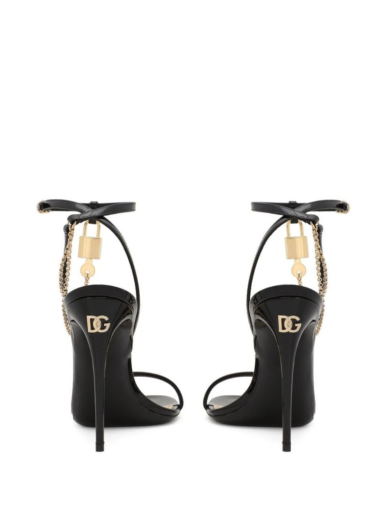 Black Keira 105 Patent Leather Sandals