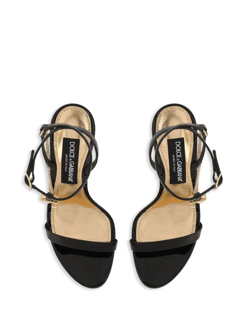 Black Keira 105 Patent Leather Sandals