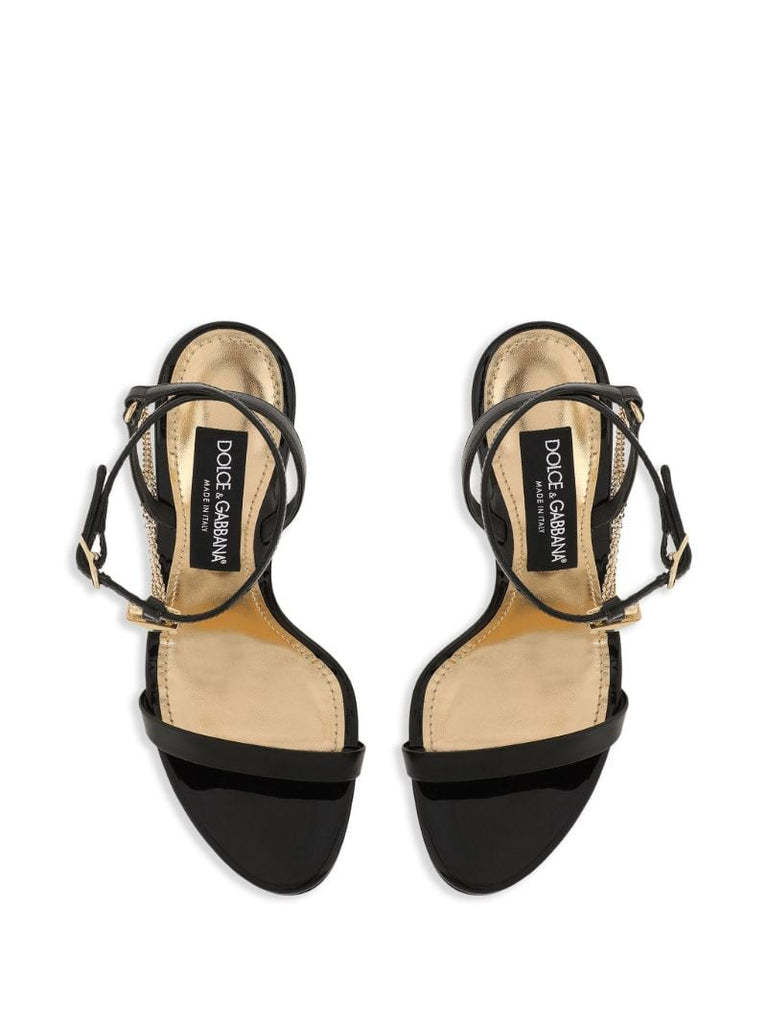 Black Keira 105 Patent Leather Sandals