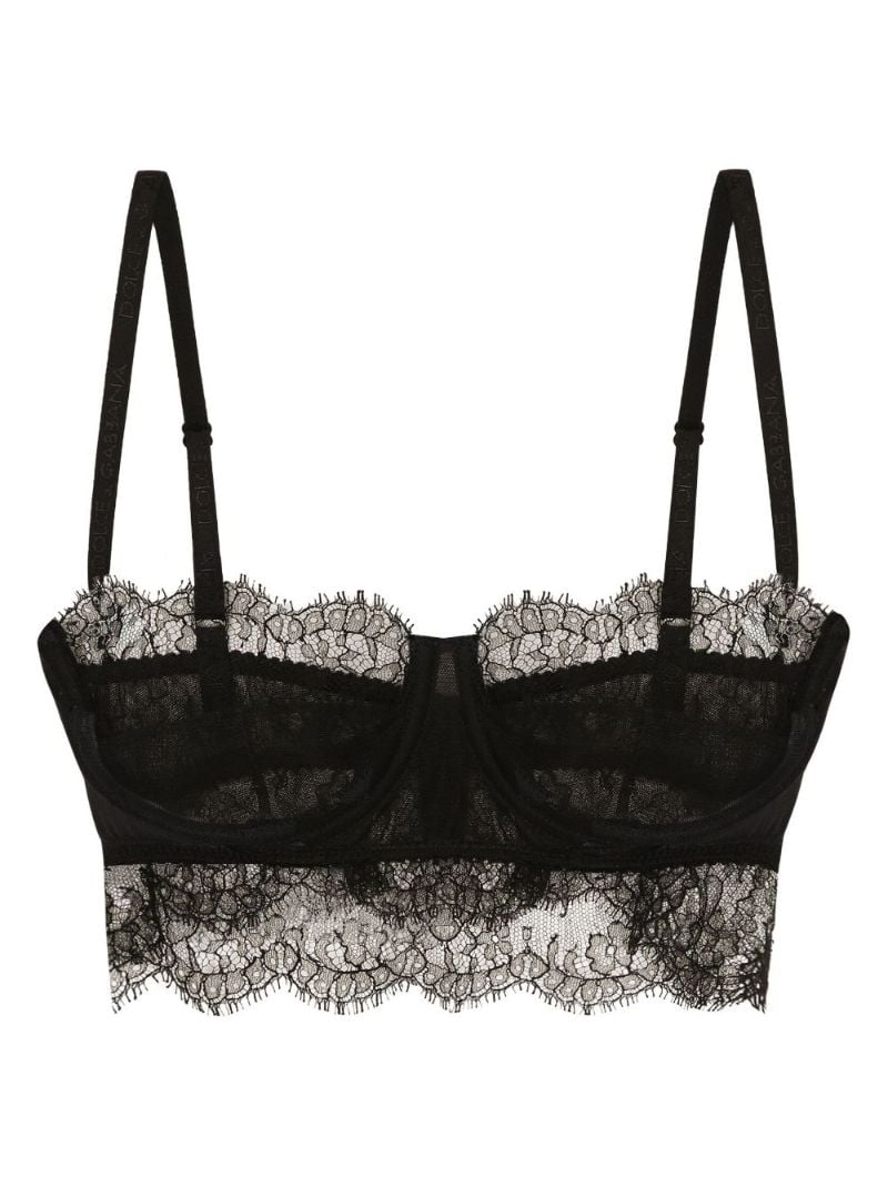 Black Chantilly-lace Balconette Bra