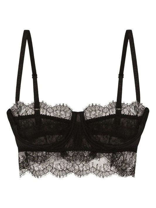 Black Chantilly-lace Balconette Bra