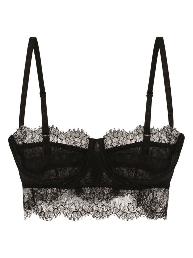 Black Chantilly-lace Balconette Bra