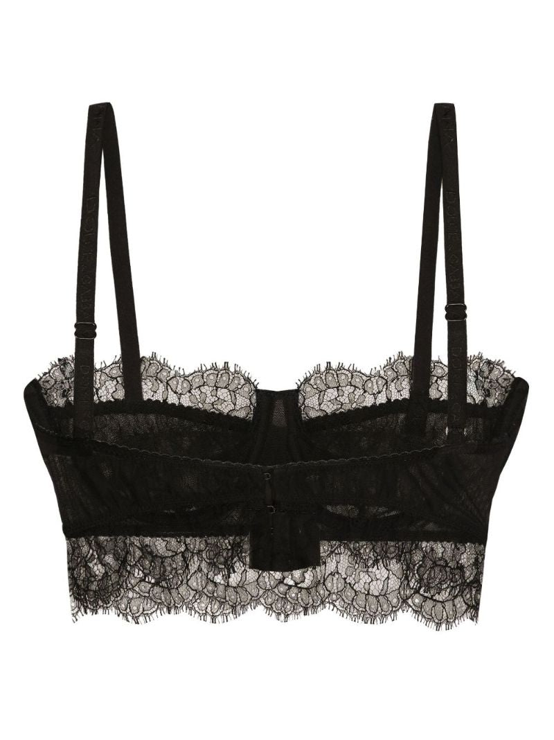 Black Chantilly-lace Balconette Bra
