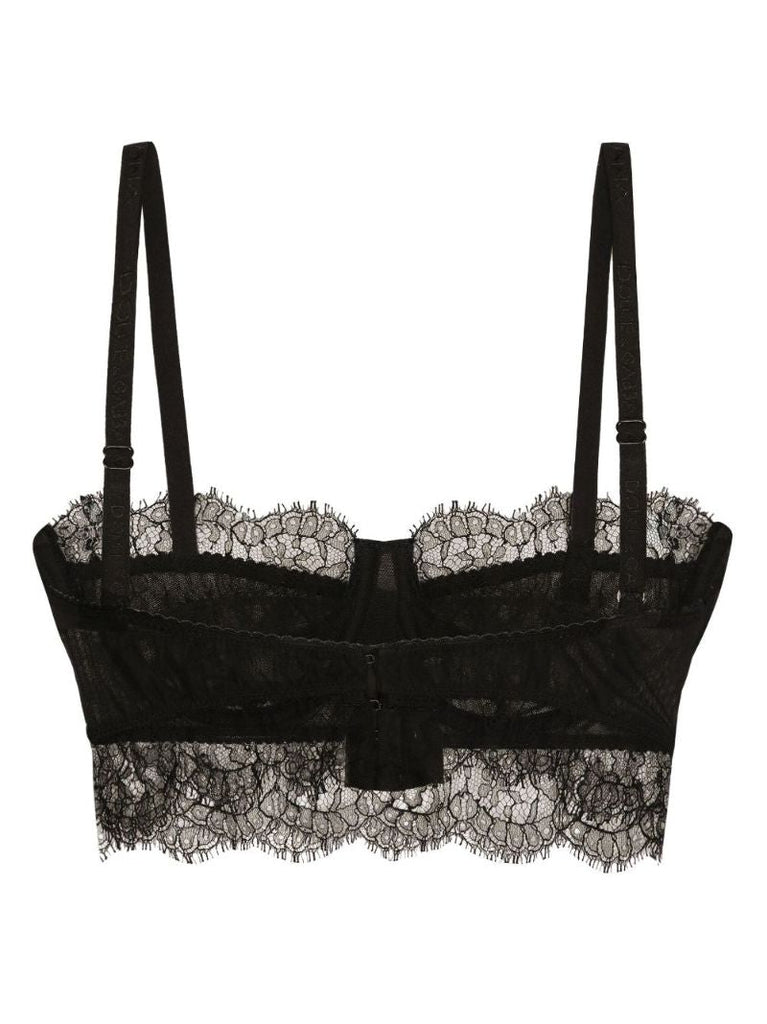 Black Chantilly-lace Balconette Bra
