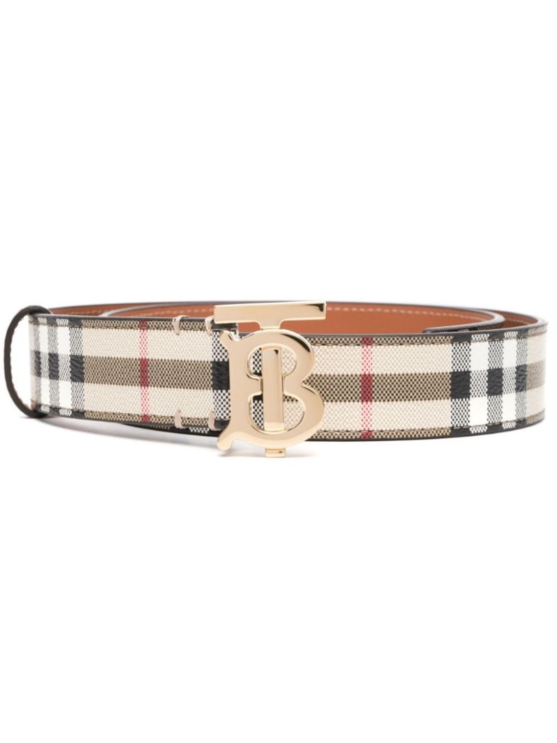 Neutral Vintage Check Belt