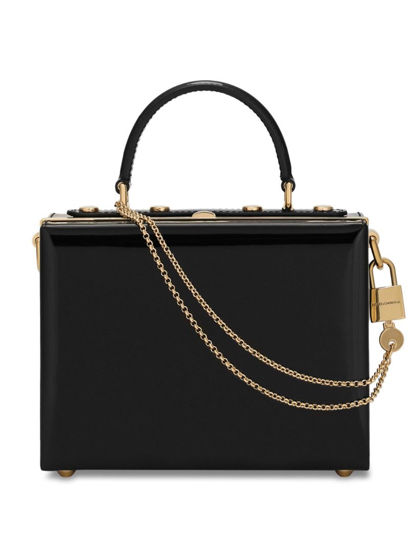 Black Dolce Box Leather Tote Bag