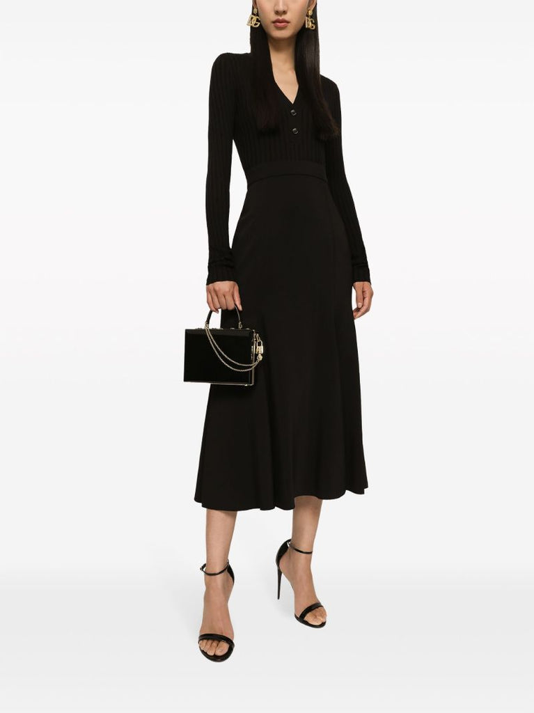 Black Dolce Box Leather Tote Bag