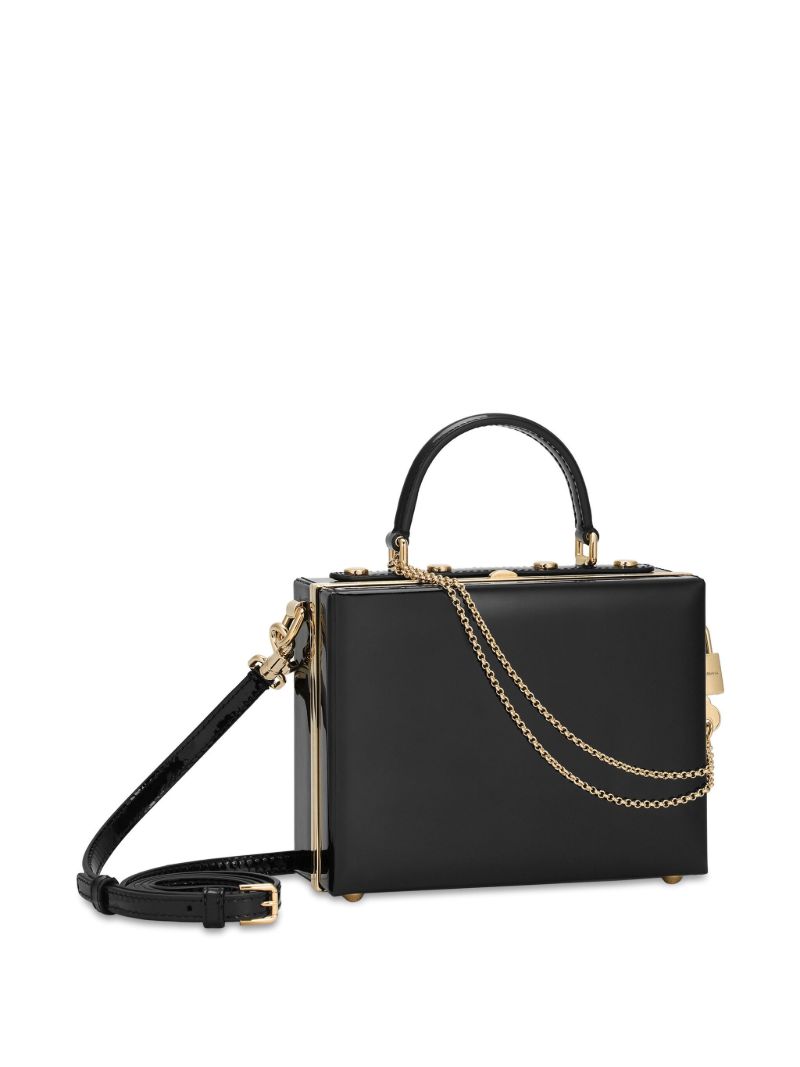 Black Dolce Box Leather Tote Bag