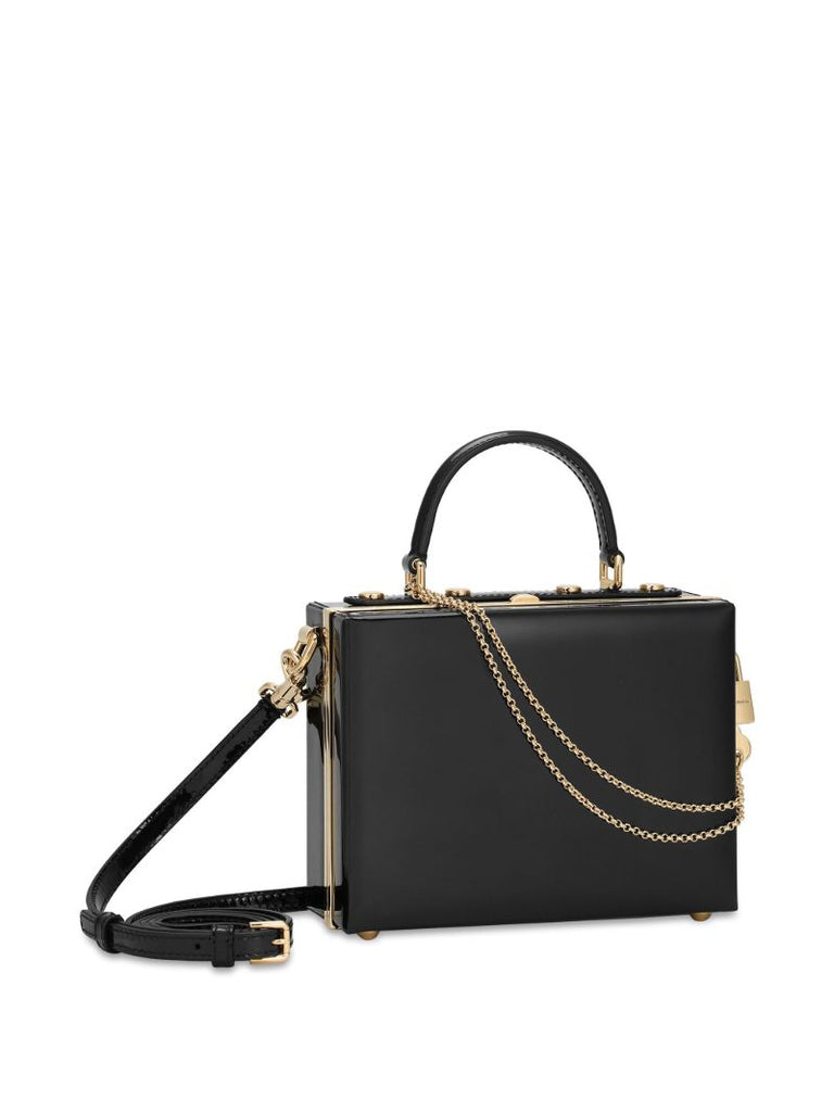 Black Dolce Box Leather Tote Bag
