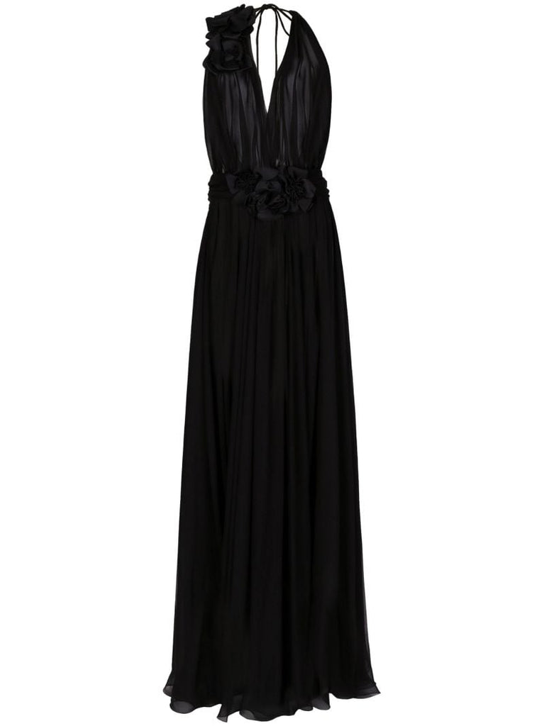 Black Silk Maxi Dress