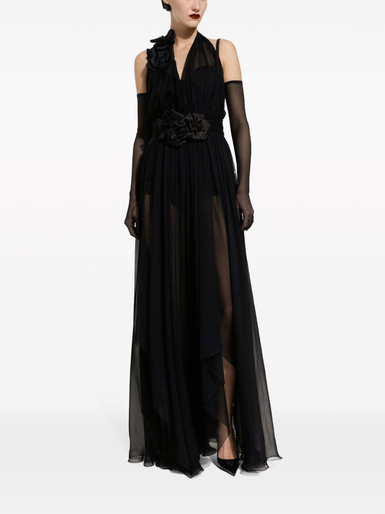 Black Silk Maxi Dress