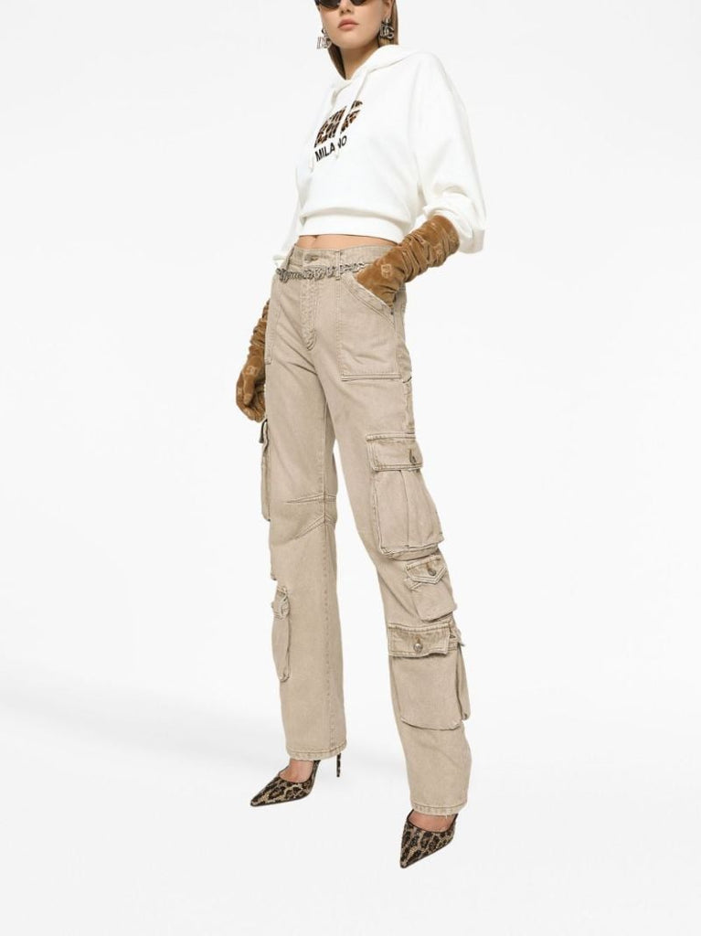 Brown Dg Logo-print Cotton Gloves