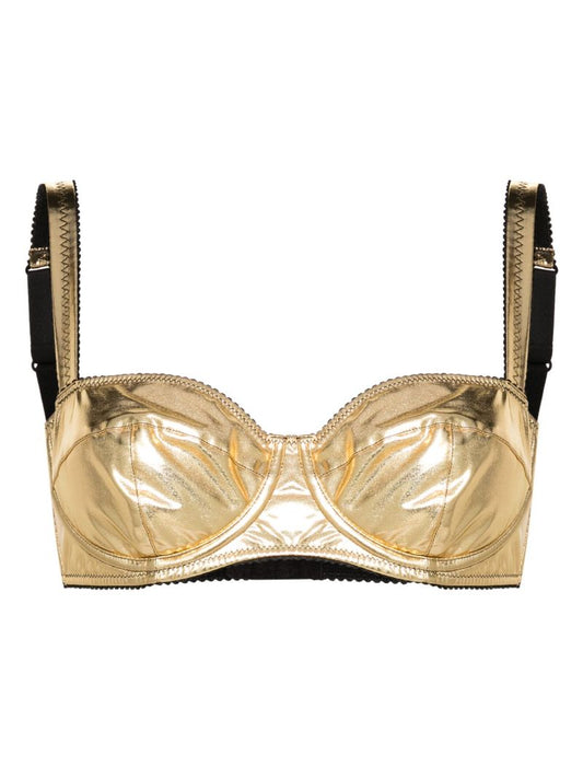 Gold-tone Satin Balconette Bra