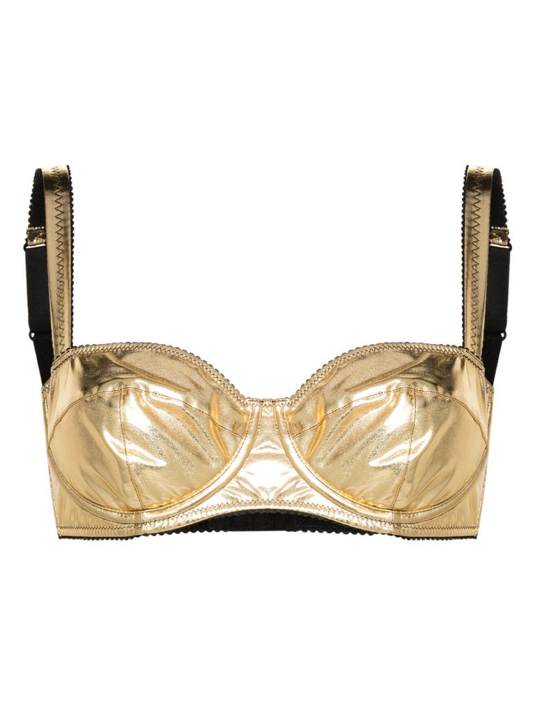 Gold-tone Satin Balconette Bra