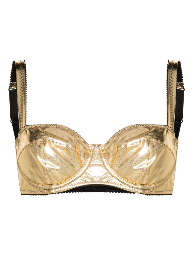 Gold-tone Satin Balconette Bra