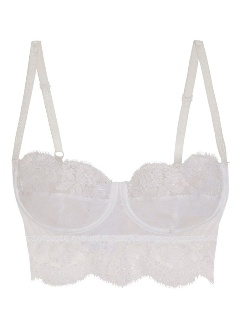 White Chantilly-lace Balconette Bra