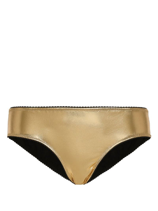 Gold-tone Low-rise Metallic Briefs