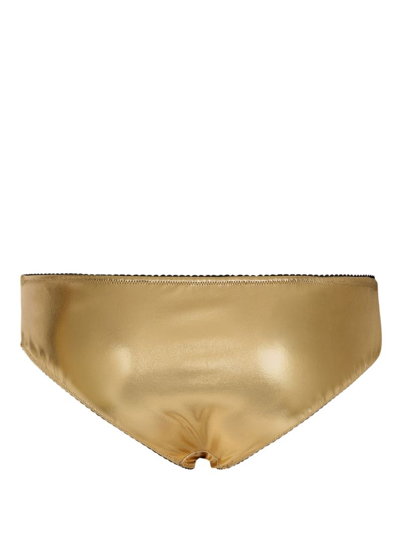 Gold-tone Low-rise Metallic Briefs