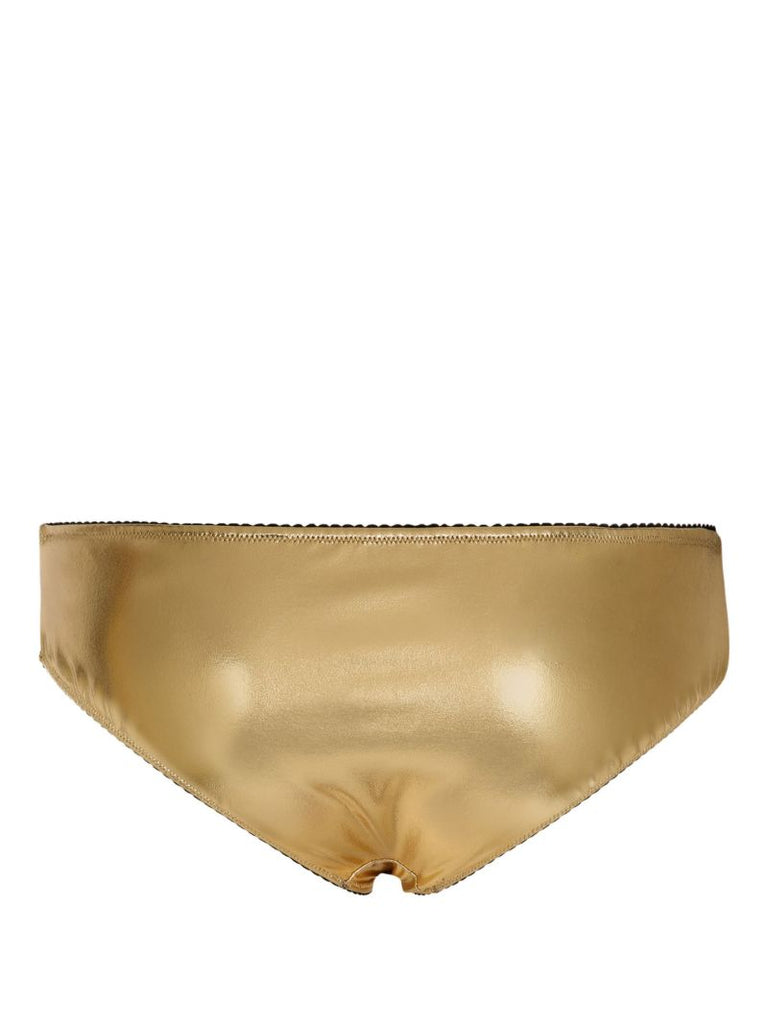 Gold-tone Low-rise Metallic Briefs