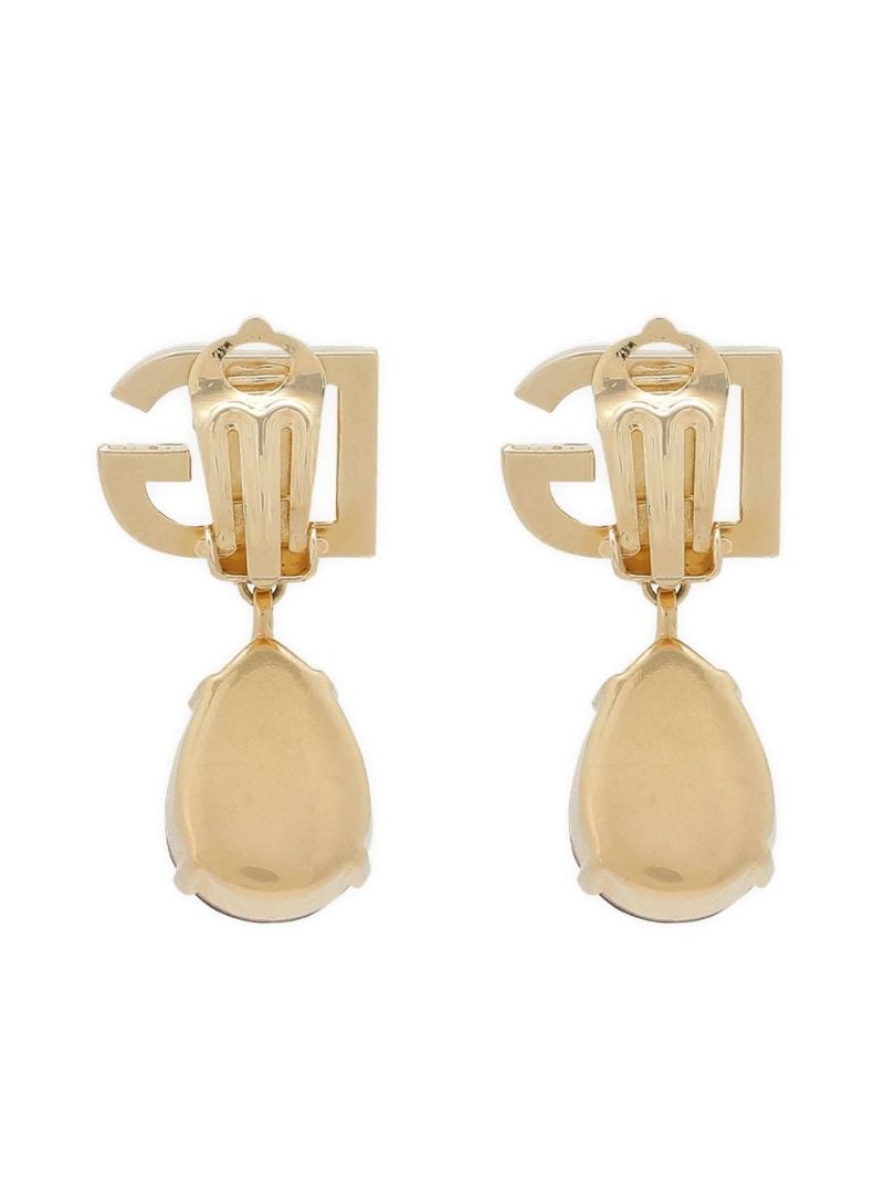 Gold-tone Logo Crystal Drop Earrings