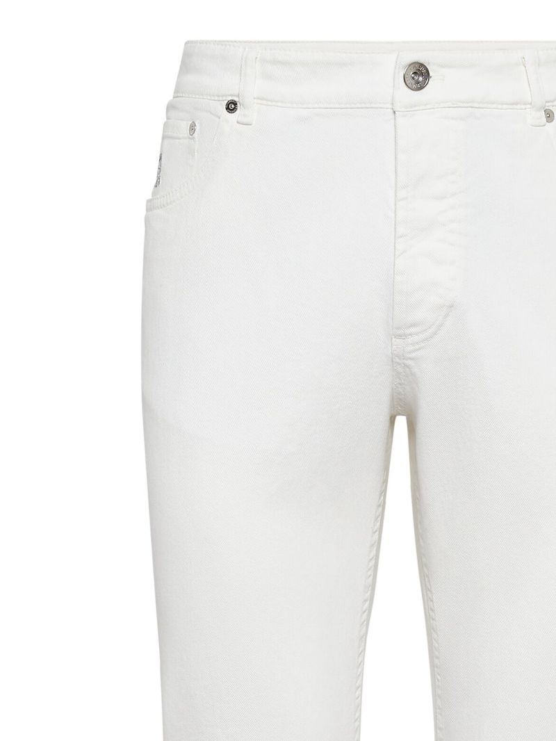 White Mid-rise Slim Jeans