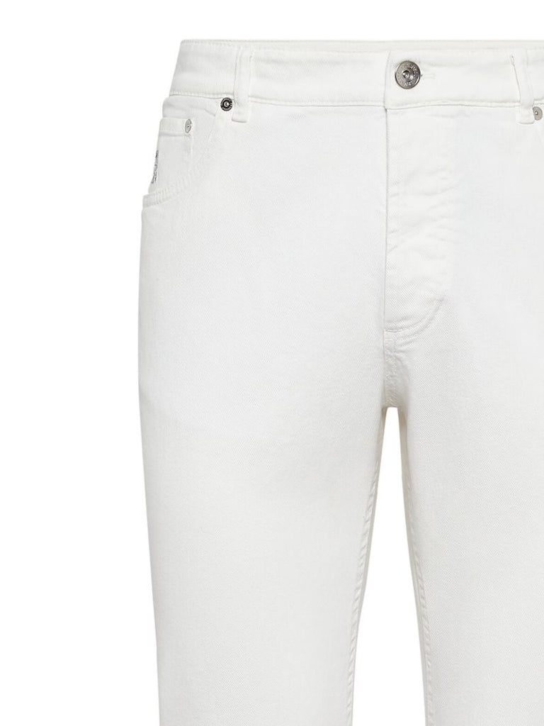 White Mid-rise Slim Jeans