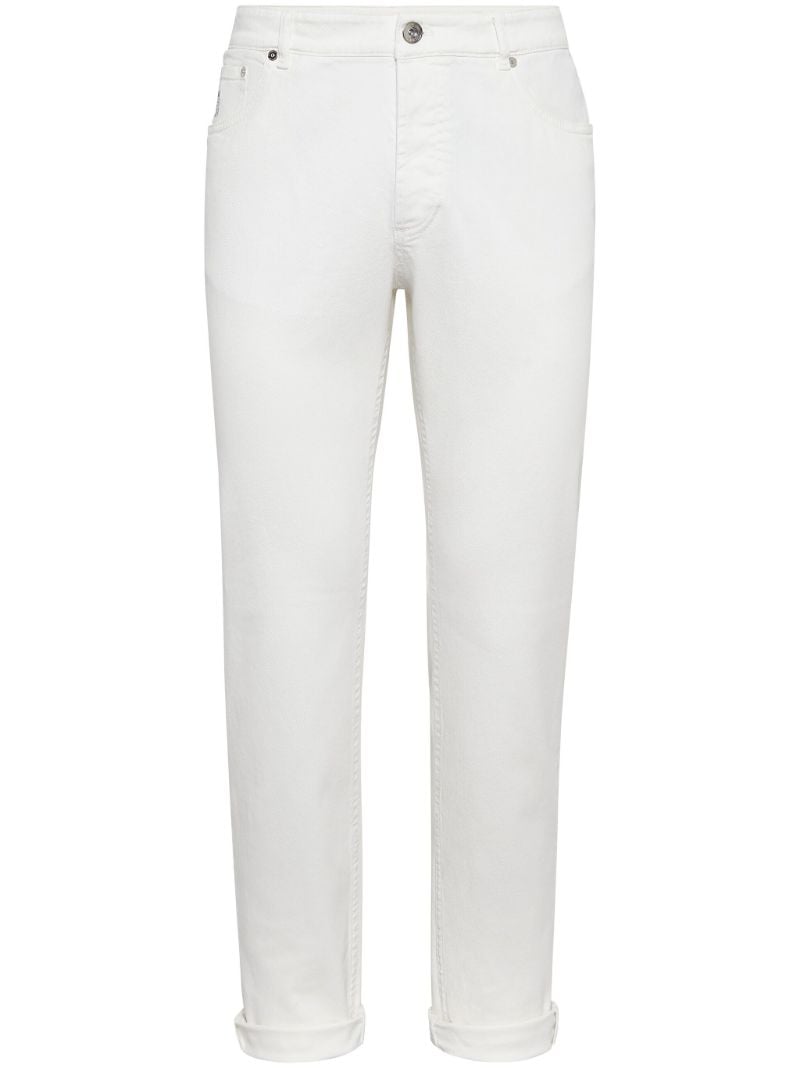 White Mid-rise Slim Jeans