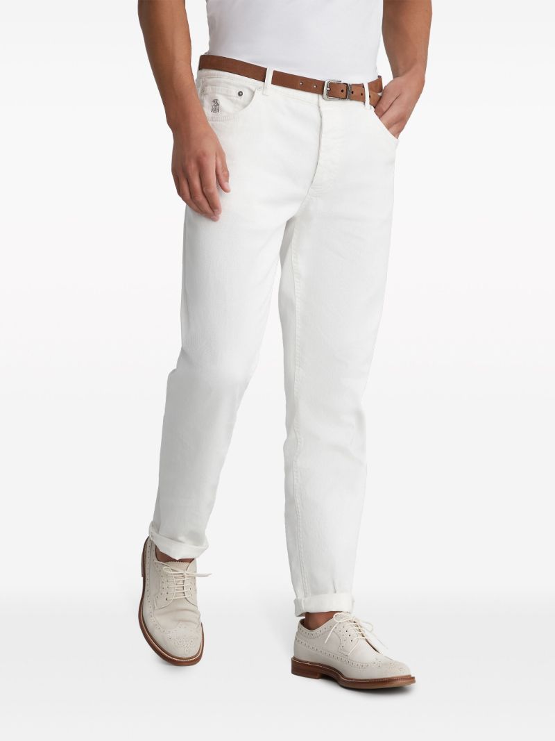 White Mid-rise Slim Jeans