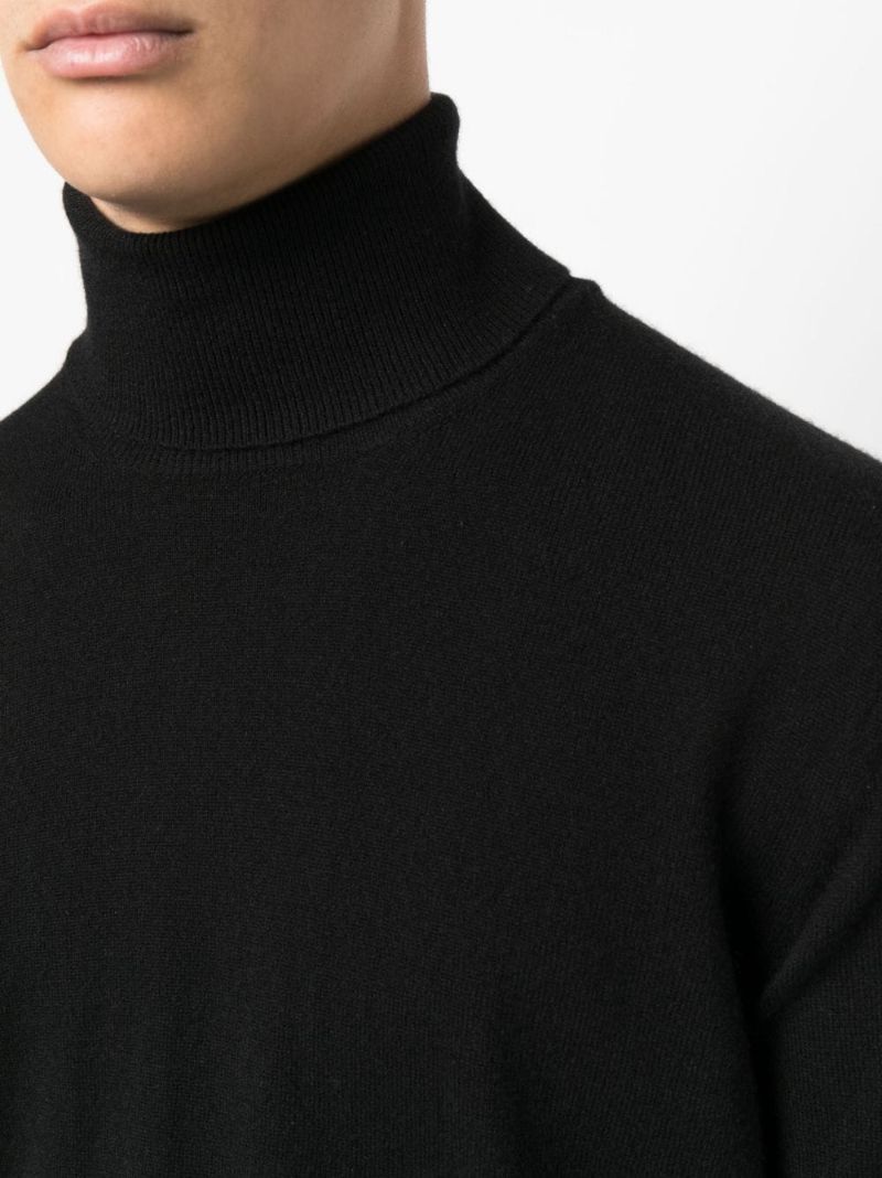 Black Roll-neck Cashmere Sweater