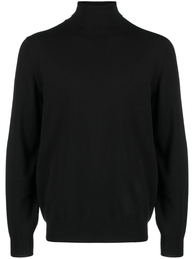 Black Roll-neck Cashmere Sweater