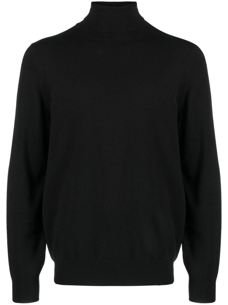 Black Roll-neck Cashmere Sweater