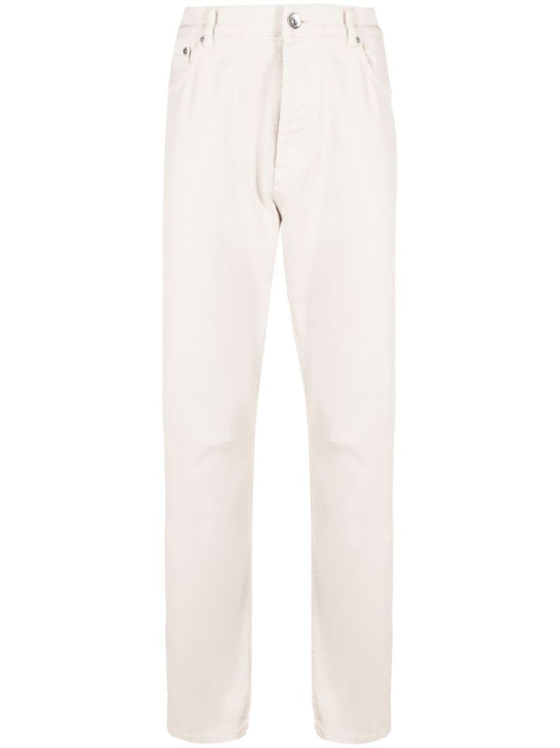 Neutral Garment-dyed Tapered Jeans