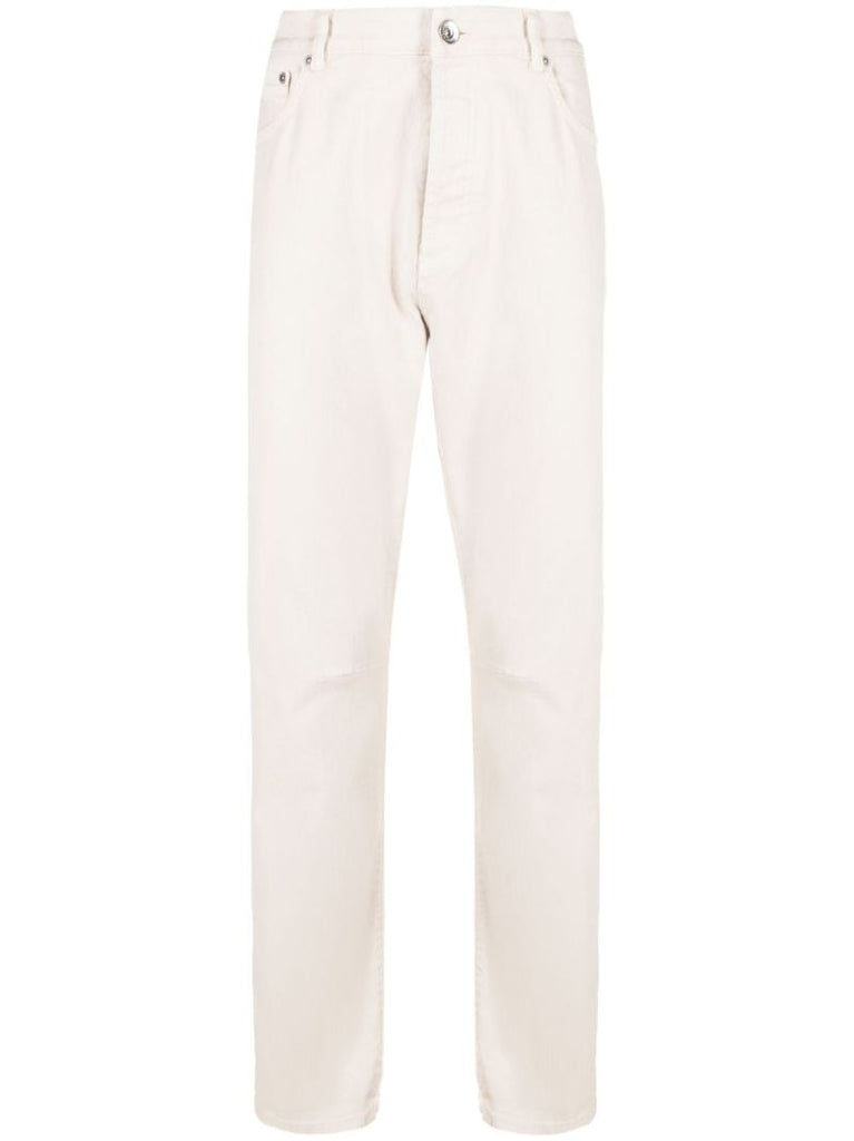 Neutral Garment-dyed Tapered Jeans