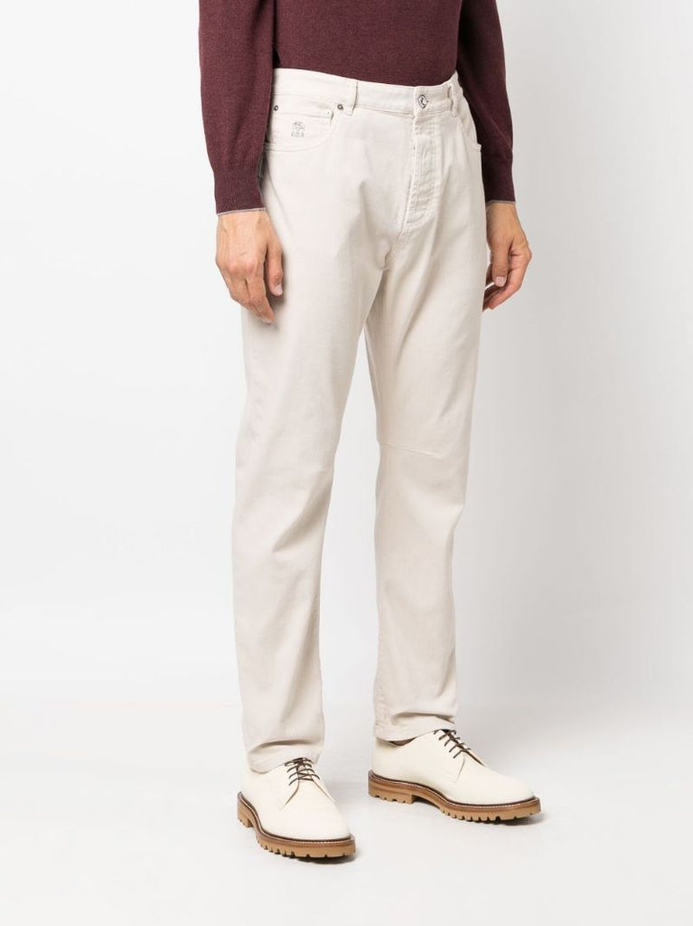 Neutral Garment-dyed Tapered Jeans