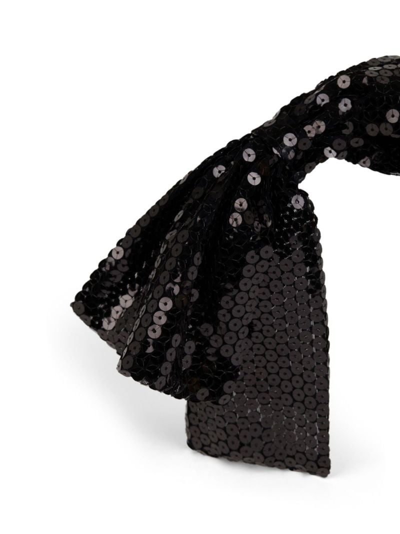 Black Sequin-embellished Bow Headband