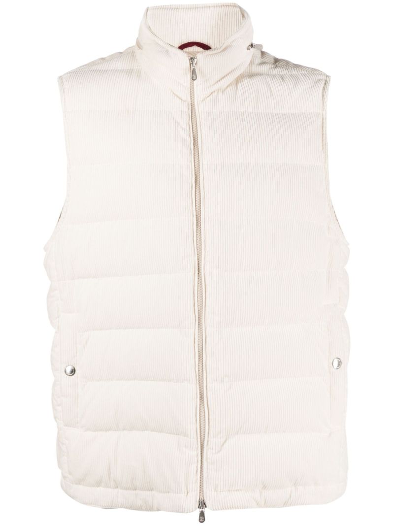 Neutral Quilted Corduroy Vest