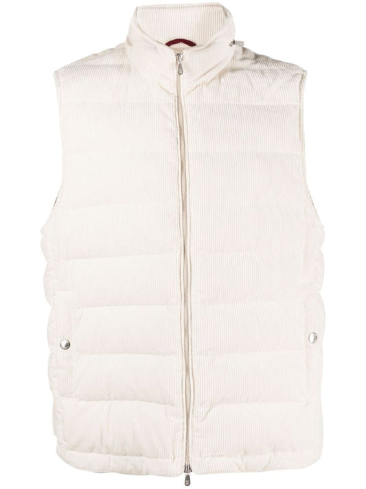 Neutral Quilted Corduroy Vest