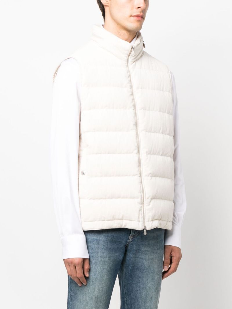 Neutral Quilted Corduroy Vest