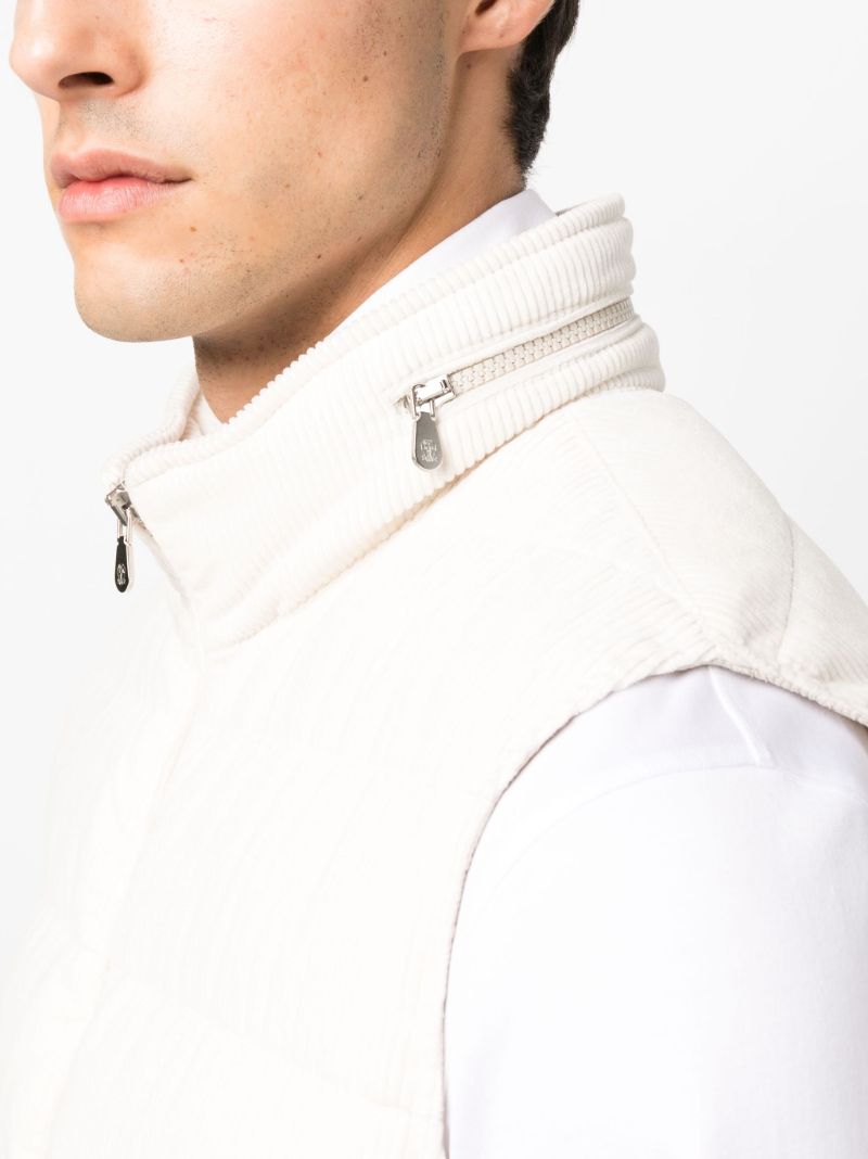 Neutral Quilted Corduroy Vest