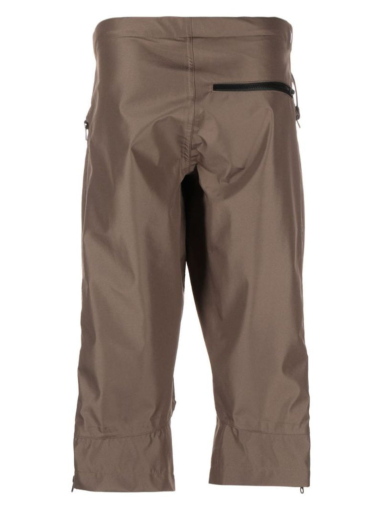 Brown Cut Arc Shorts