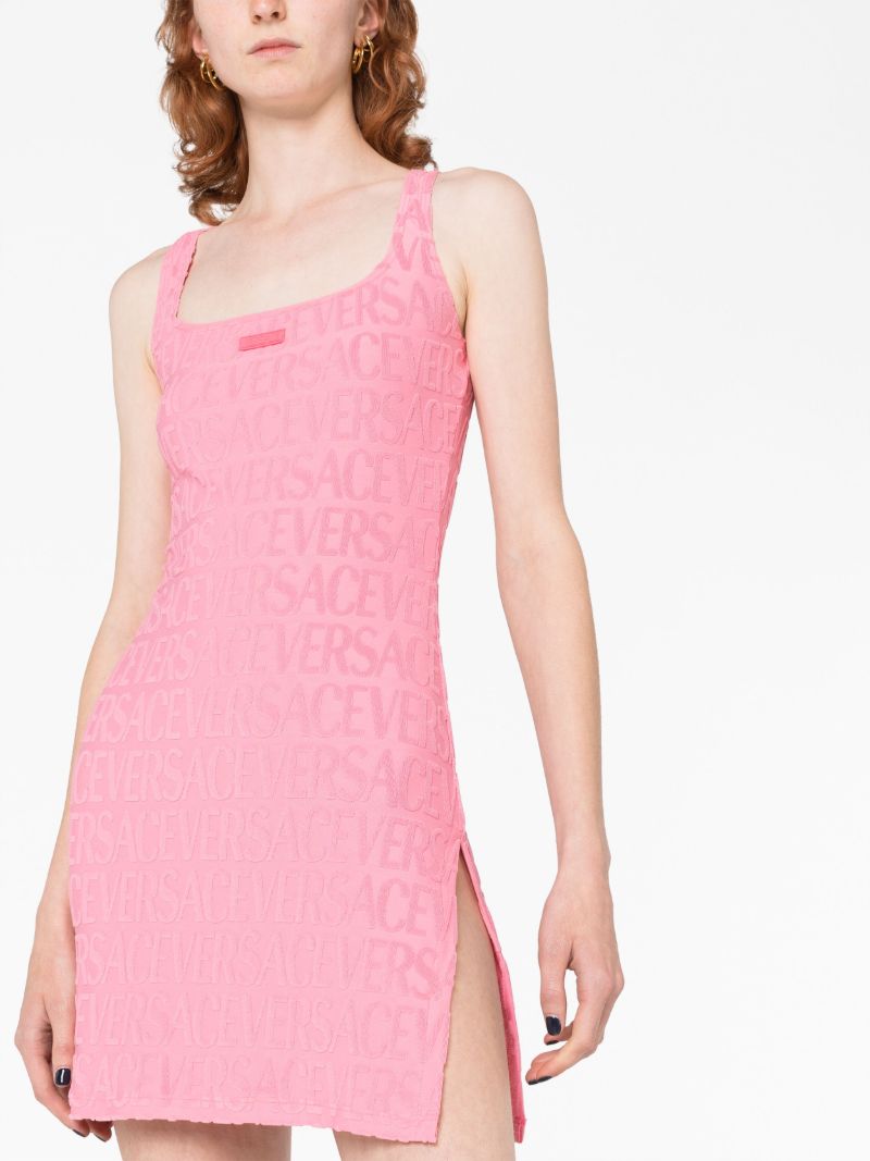 Pink Logo Print Dress