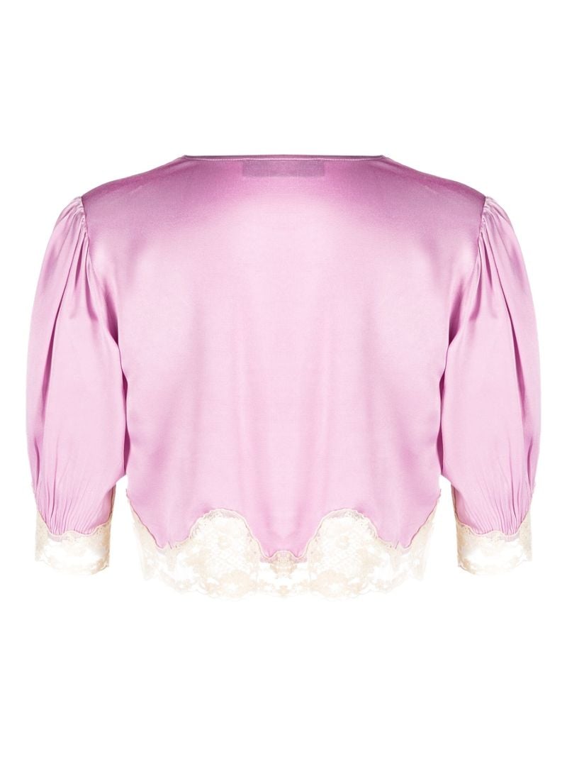 Purple Yasmin Lace Detail Pyjama Top