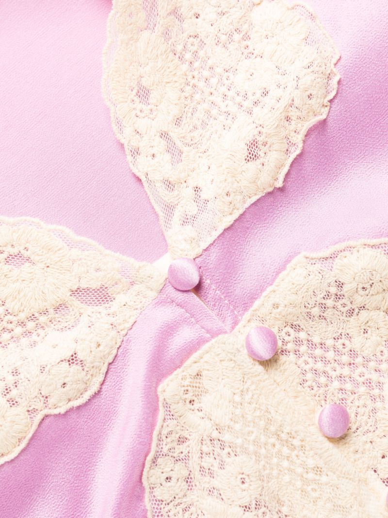 Purple Yasmin Lace Detail Pyjama Top