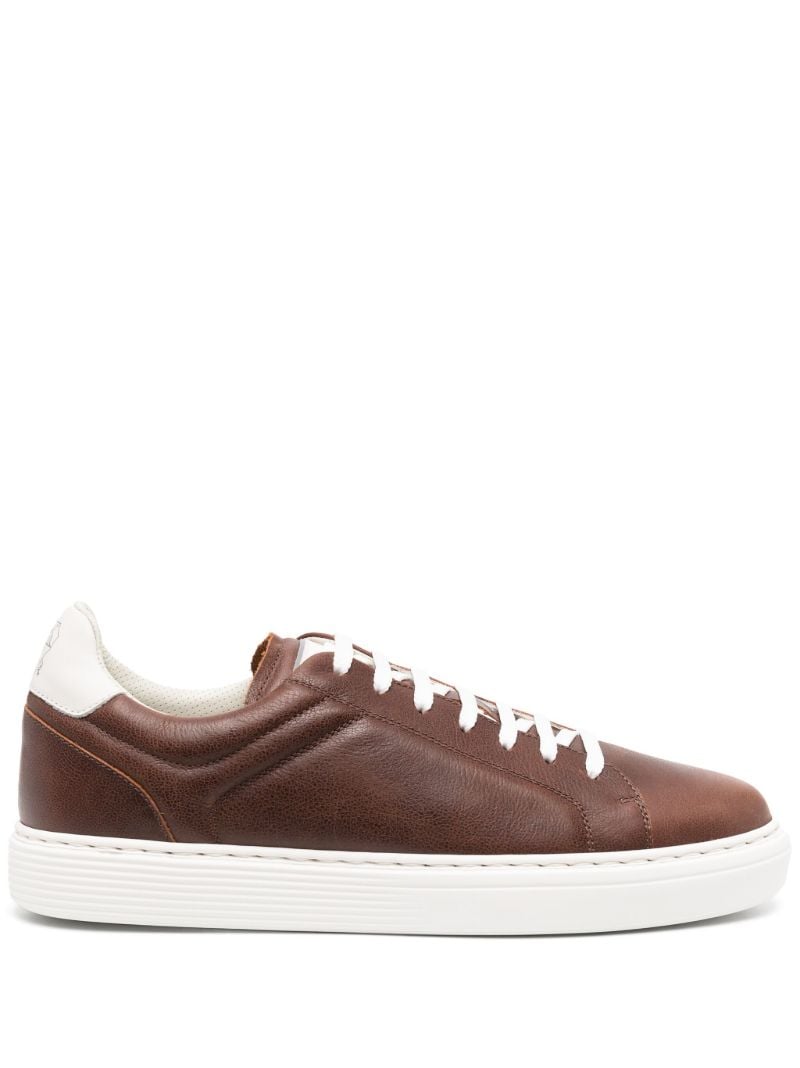 Brown Low-top Leather Sneakers
