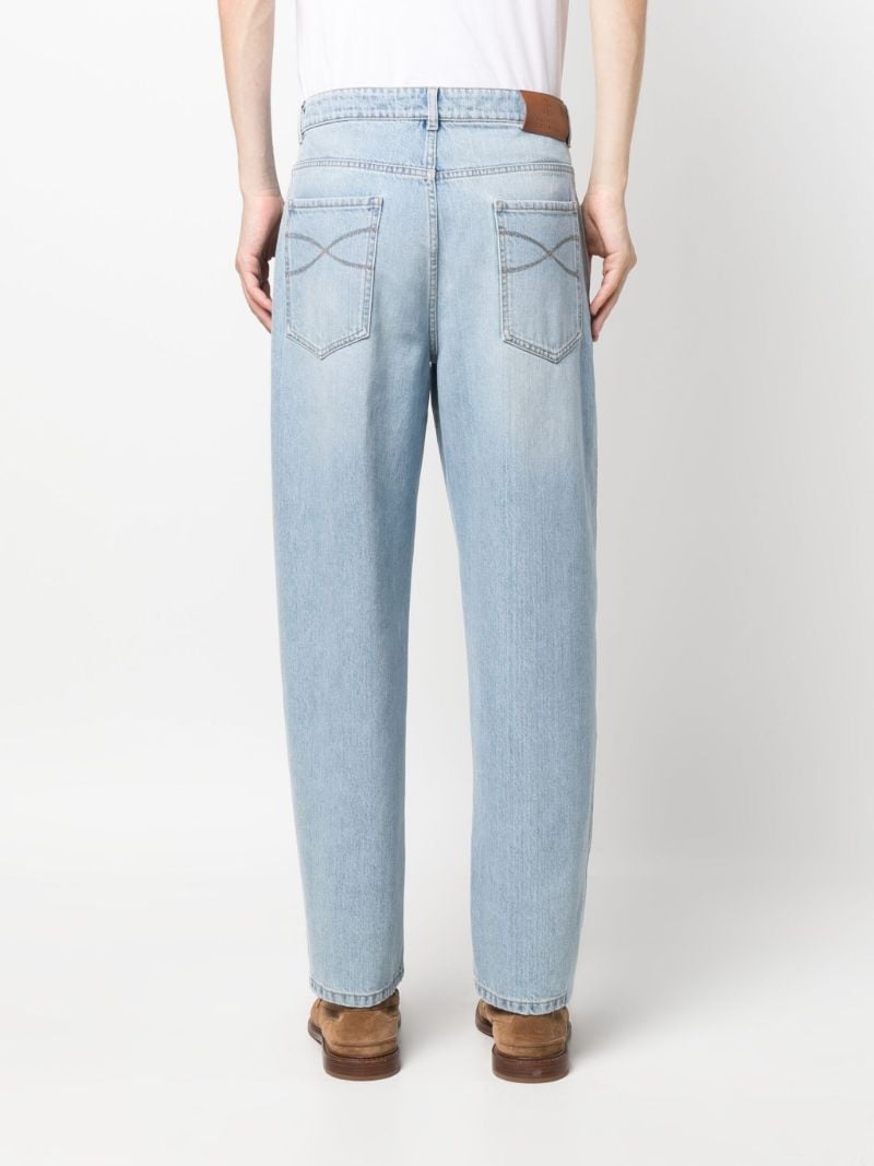 Blue Straight-leg Denim Jeans