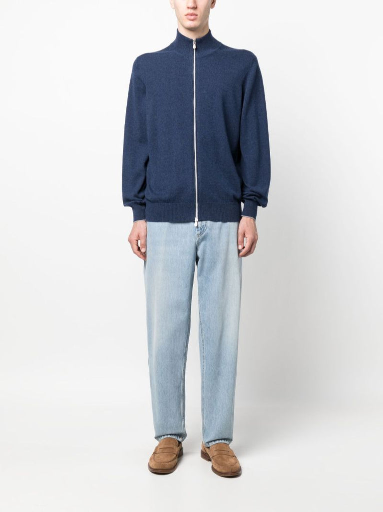 Blue Straight-leg Denim Jeans
