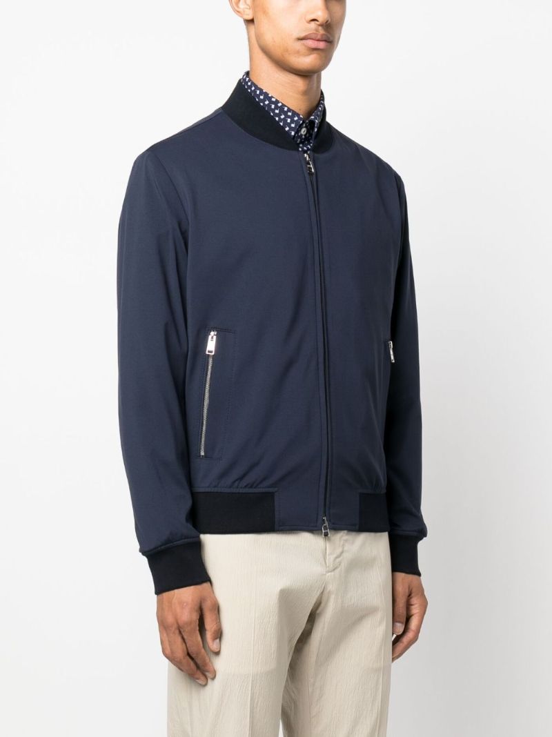 Blue Zip-up Bomber Jacket
